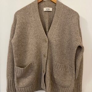 Buck Mason Taupe Knit Cardigan Sweater